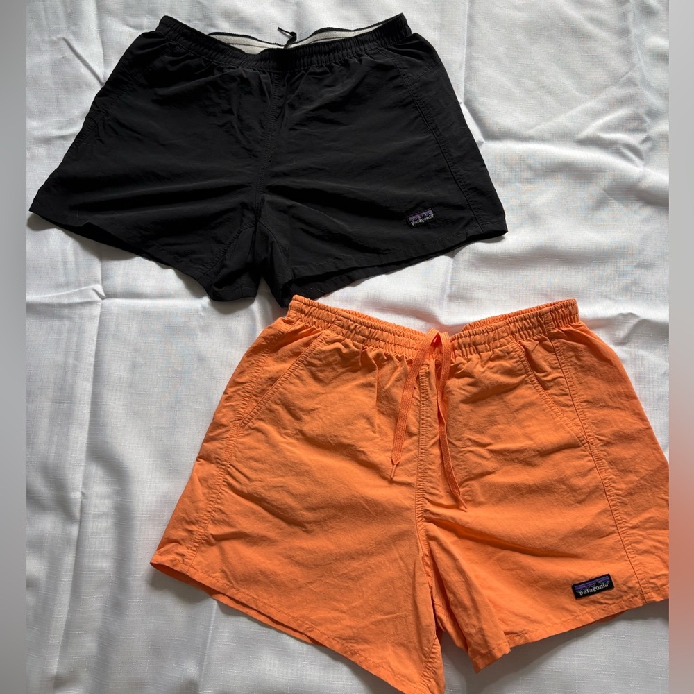 BUNDLE (2) Patagonia - Women’s Baggies Athletic Shorts - M - Black & Coral